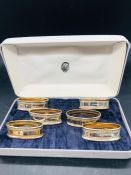 A Boxed Set of Six Hallmarked silver napkin rings