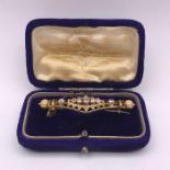 A Seven Stone Victorian diamond and gold brooch (0.75cts Total)
