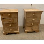 A pair of pine bedside (H60cm W40cm D38cm)