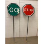 Stop/Go Lollipop traffic signs