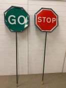 Stop/Go Lollipop traffic signs