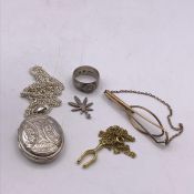 A small selection of silver jewellery