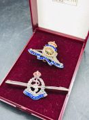 Two Sterling Silver sweetheart military badges