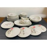 A Royal Doulton dinner service in the Pillar Rose pattern. To include: Four serving tureens with