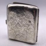 JC Ltd Birmingham 1911 silver cigarette case