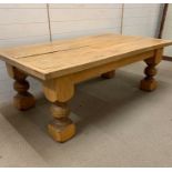 A large solid oak low table (H55cm D56cm W86cm)