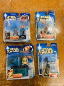 Four boxed Star Wars figures, Obi-Wan Kenobi, Mace Windu, Djas Puhr and Jango Fett