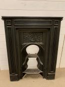 A cast iron fire place surround and grate (H102cm W81cm)