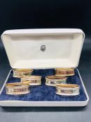 A Boxed Set of Six Hallmarked silver napkin rings