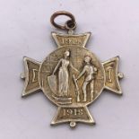 A Rare 1914-18 Newport is Proud of You Prisoner of War gold medal (9ct 375 Total Weight 12.7g)