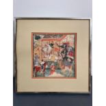 A framed India print of a Royal Scene