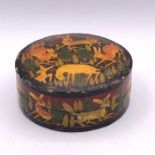 A papier Mache snuff box