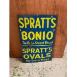 A enamel "Spratts Bonio" advertising sign