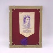 A Coronation Card for Queen Elizabeth II 1953, with a tassel made of Lullingstone silk which will be