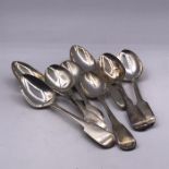 A Selection of Eight Georgian teaspoons with various hallmarks and makers (152g)