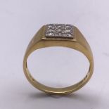 A Diamond, pave set, Gents signet ring, marked 750 (3.5g) Size N