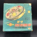 Modern Toys X-7 Space Explorer Ship Tin Toy in Original Box.