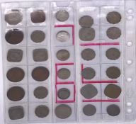 A selection of thirty British India colonial coins including silver rupee coins