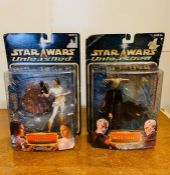 Two boxed Star Wars Unleashed figures "Dauth Tyranus and Padme Amidala"