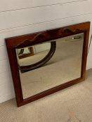 Mahogany over mantle mirror with detail to top