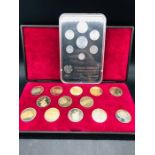 A Set of Armenian coins and a cased set of Russian medallions.