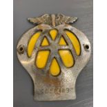 An AA car badge