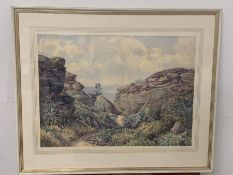 Florence R. Walker watercolour "Brimham Rocks Under Nidderdale" signed lower right (67cm x 55cm)