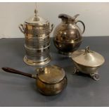 A Selection of four silver plated items to include a water jug.