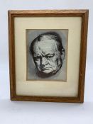 A Winston Churchill etching