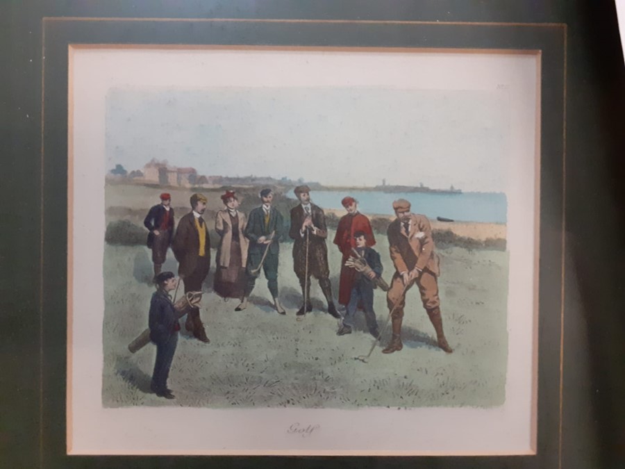 A collection of Golf themed prints, including "The Westward ho! Ladies Golf Club at Bideford, Devon" - Image 2 of 5