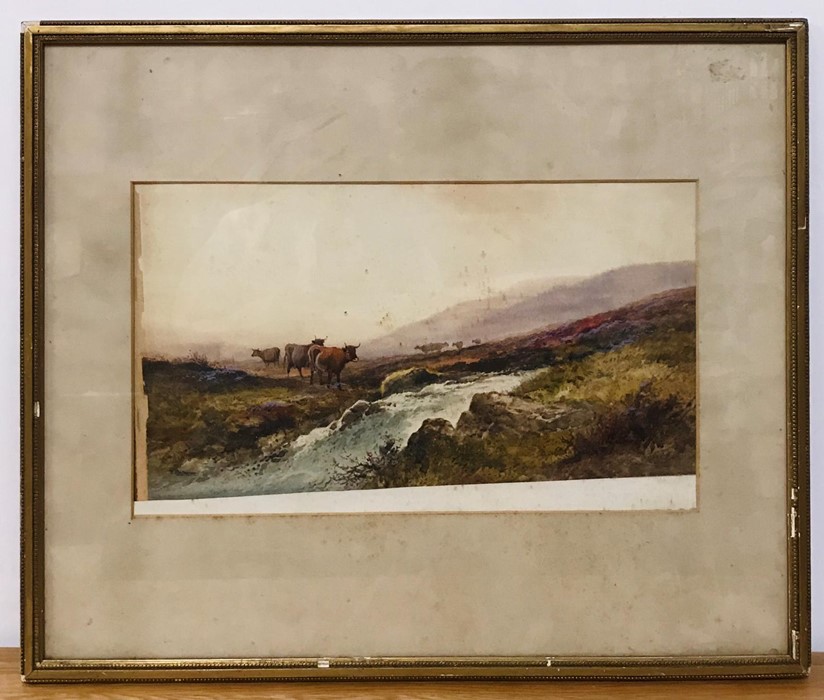 A 20th century Scottish school, depicting a Highland scene, illegibly signed lower left, watercolour