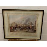 A framed 20th century replica print of the "The Storming of the Mooltan" from the series of ten