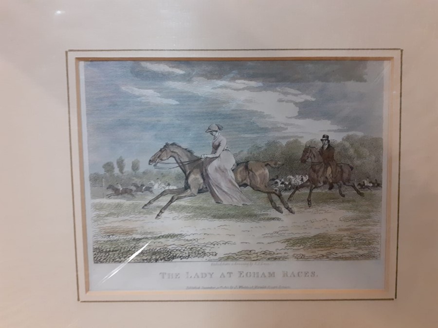 A group of 19th century English prints, some hand coloured, comprising ""The horse show at the - Image 2 of 6