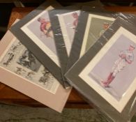 A group of repros and original Vanity Fair chromolithographies of polo players caricatures,