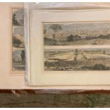 A pair of 19th century English hand coloured prints of Reading, "View in and around Reading" and "