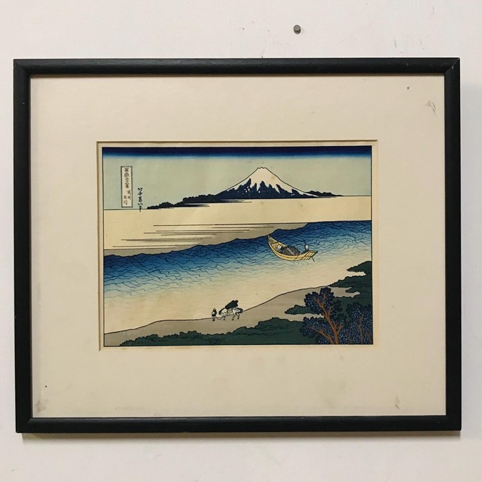 After Utagawa Hiroshige, "Sudden shower over Shin-Ōhashi Bridge and Atake" and after Katsushika - Image 2 of 3