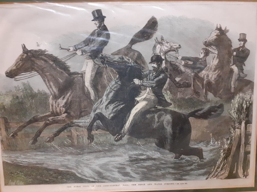 A group of 19th century English prints, some hand coloured, comprising ""The horse show at the - Image 4 of 6