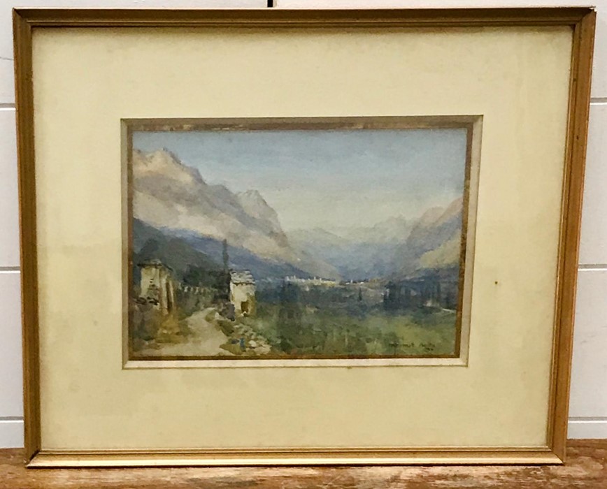 Atributted to Frank Moss Bennett (1874-1953), "Aosta", signed, titled and dated 1911 lower right, - Image 3 of 4