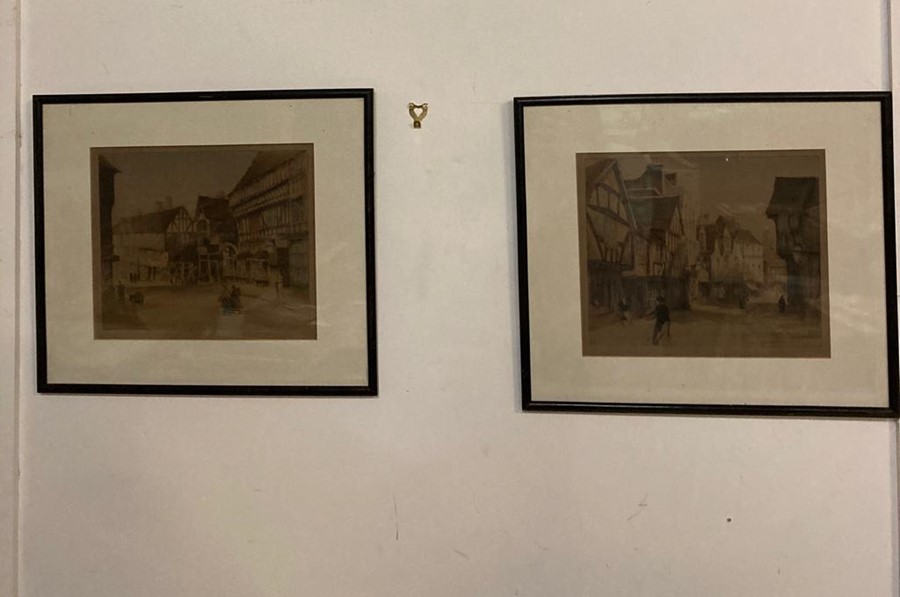 A grup of prints depicting "Castle of Marksburg", "Newark and its Castle" and two more Views of - Image 11 of 13