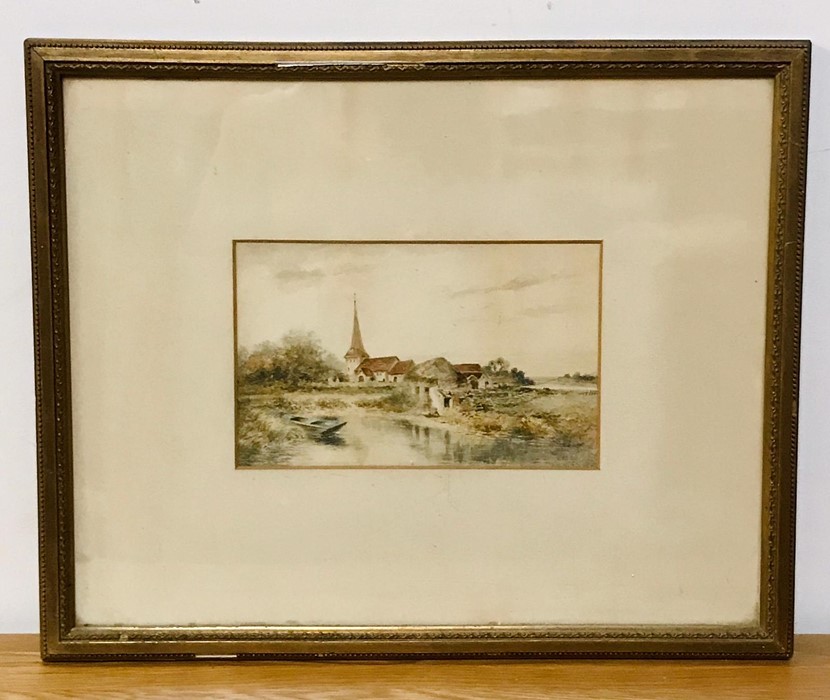 An early 20th century English school, View of a farm in a landscape with pond, unsigned, - Image 9 of 10