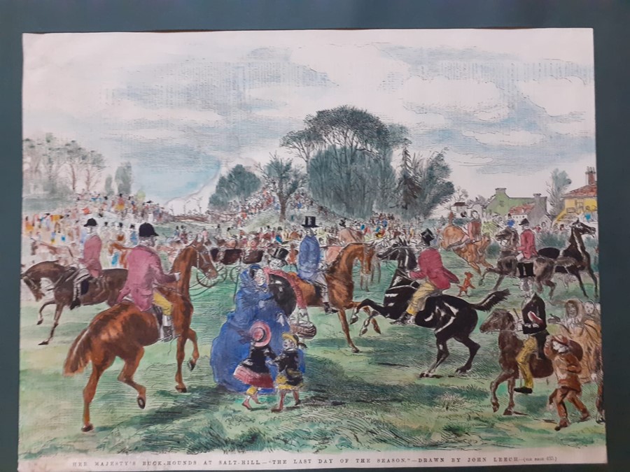 A group of 19th century English prints, some hand coloured, comprising ""The horse show at the - Image 5 of 6