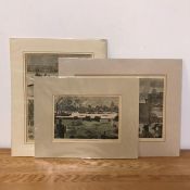 A collection of Rowing themed prints, including "The Oxford and Cambridge boat race: The start" in