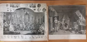 After William Hogarth FRSA (1697-1764) English, a pair of engravings by T.Cook "The Distrest Poet"