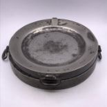 Two Pewter Hot Water Plates