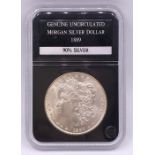 A Genuine Uncirculated Morgan Silver Dollar 1889