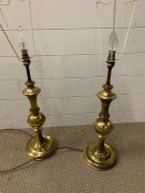 A pair of brass table lamps (H55cm)