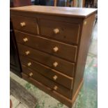 A Two Over Four Pine Chest of Drawers (117 cm High x 94 cm Wide x 45 cm Deep)