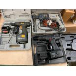 Three power tools to include a 18V cordless drill model CLM18CD, Wagner Classic Pro P16.8 volt and