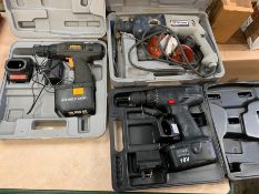 Three power tools to include a 18V cordless drill model CLM18CD, Wagner Classic Pro P16.8 volt and