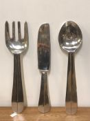 A over sized wall hanging cutlery set (spoon & fork 61cm L - Knife 59cm L)